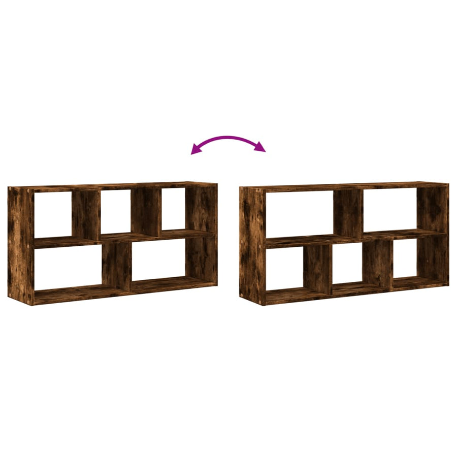 Wandschap 100x25x50 cm bewerkt hout gerookt eikenkleurig