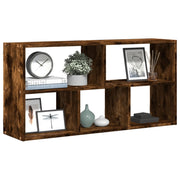 Wandschap 100x25x50 cm bewerkt hout gerookt eiken