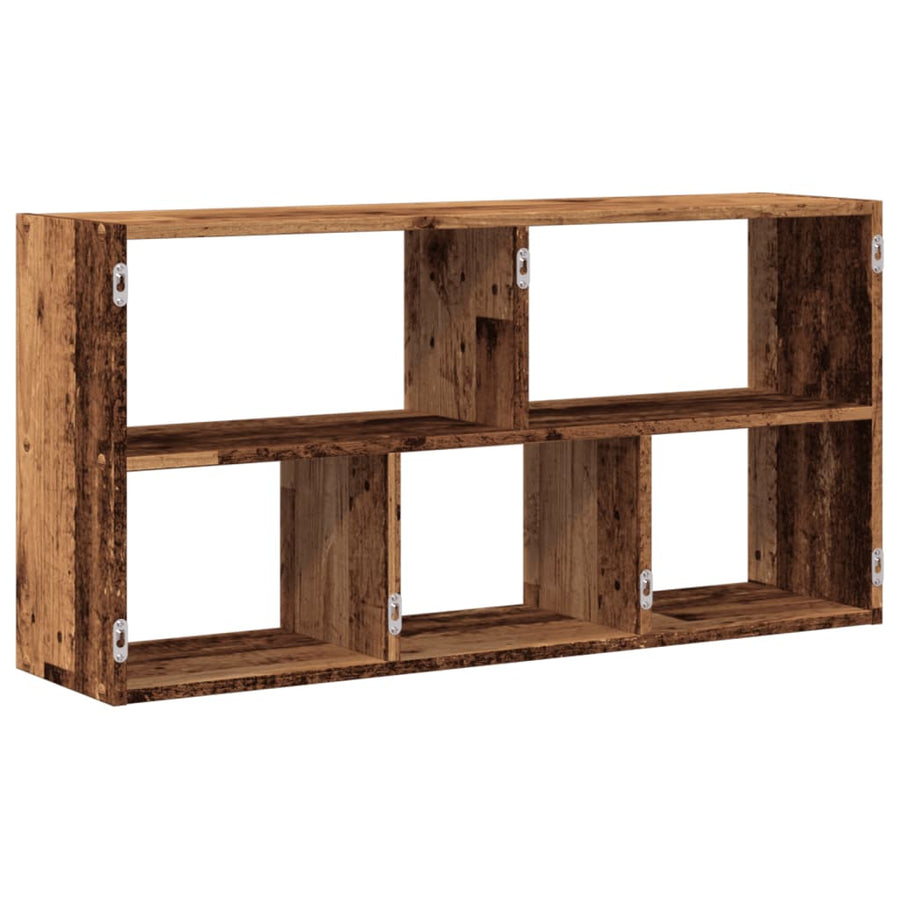 Wandschap 100x25x50 cm bewerkt hout oud houtkleurig