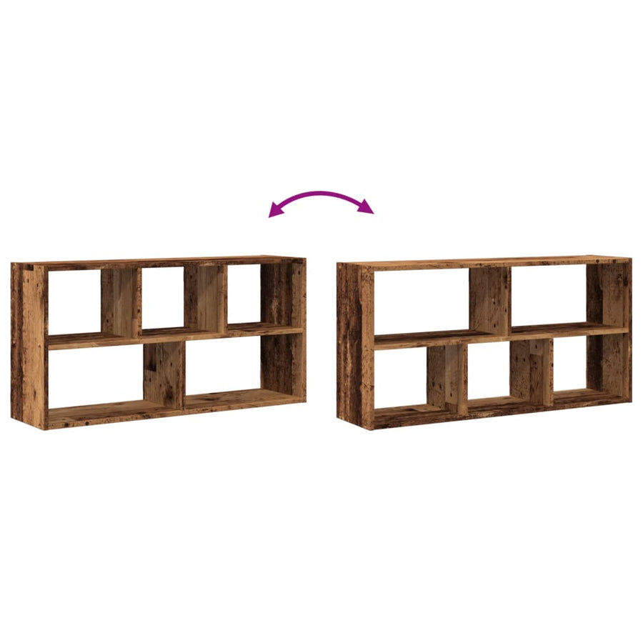 Wandschap 100x25x50 cm bewerkt hout oud houtkleurig
