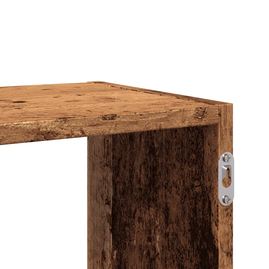Wandschap 100x25x50 cm bewerkt hout oud houtkleurig