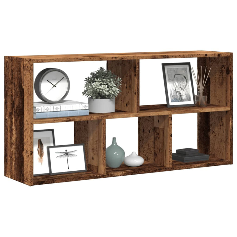 Wandschap 100x25x50 cm bewerkt hout oud houtkleurig