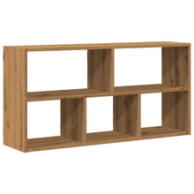 Wandschap 100x25x50 cm bewerkt hout artisanaal eikenkleurig