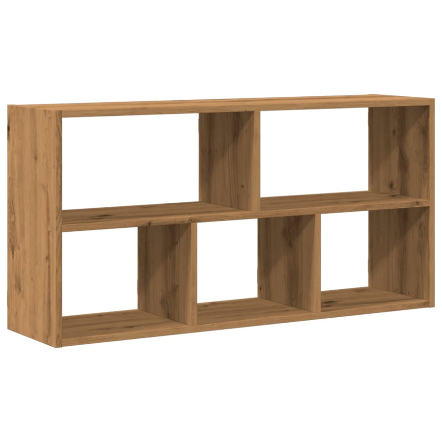 Wandschap 100x25x50 cm bewerkt hout artisanaal eikenkleurig