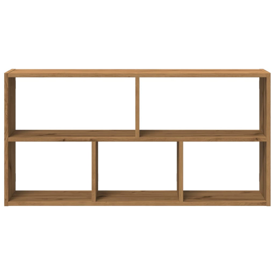 Wandschap 100x25x50 cm bewerkt hout artisanaal eikenkleurig