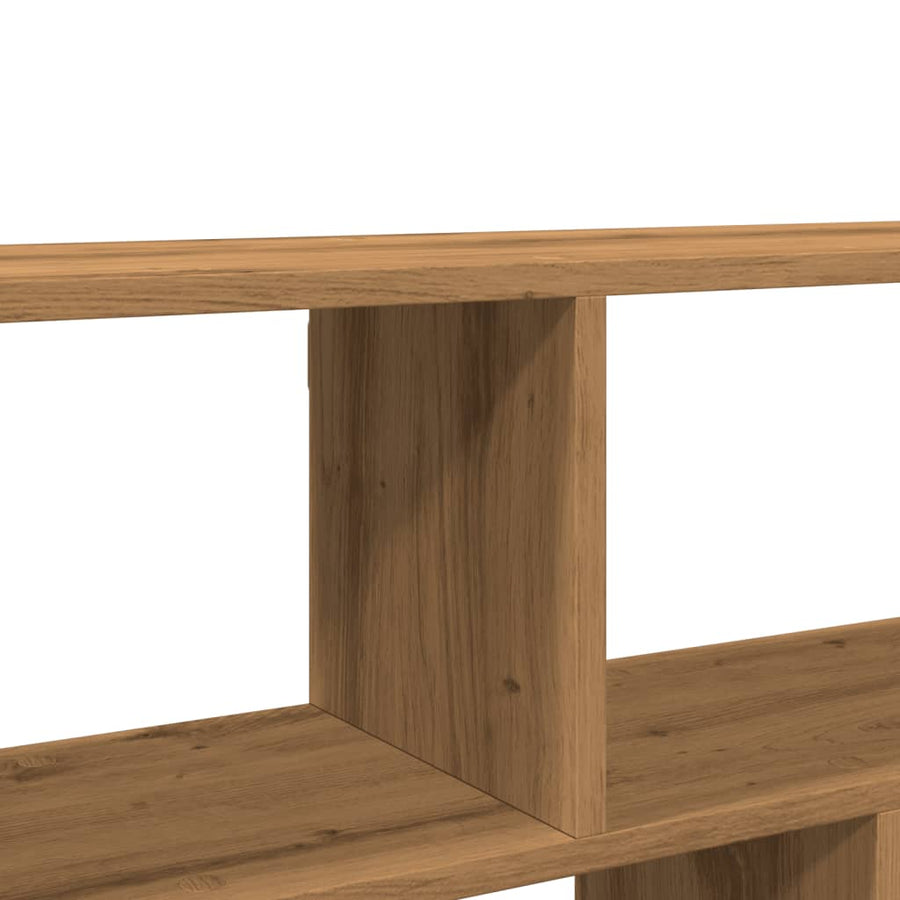 Wandschap 100x25x50 cm bewerkt hout artisanaal eikenkleurig