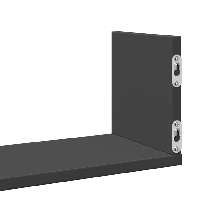 Wandschappen 3 st 58x18x18 cm bewerkt hout zwart