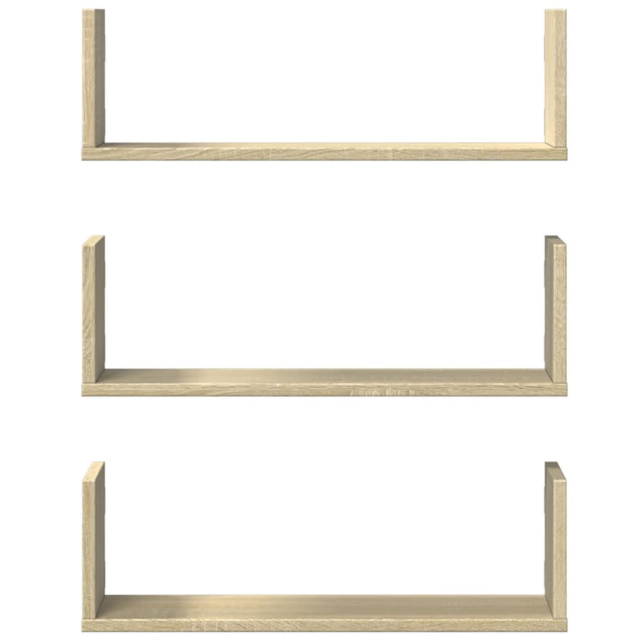 Wandschappen 3 st 58x18x18 cm spaanplaat sonoma eikenkleurig