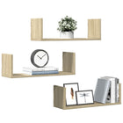 Wall shelves 3 pcs 58x18x18 cm particle board Sonoma oak color