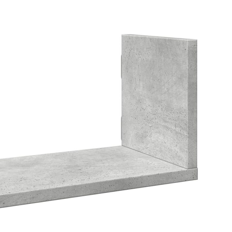 Wandschappen 3 st 58x18x18 cm bewerkt hout betongrijs