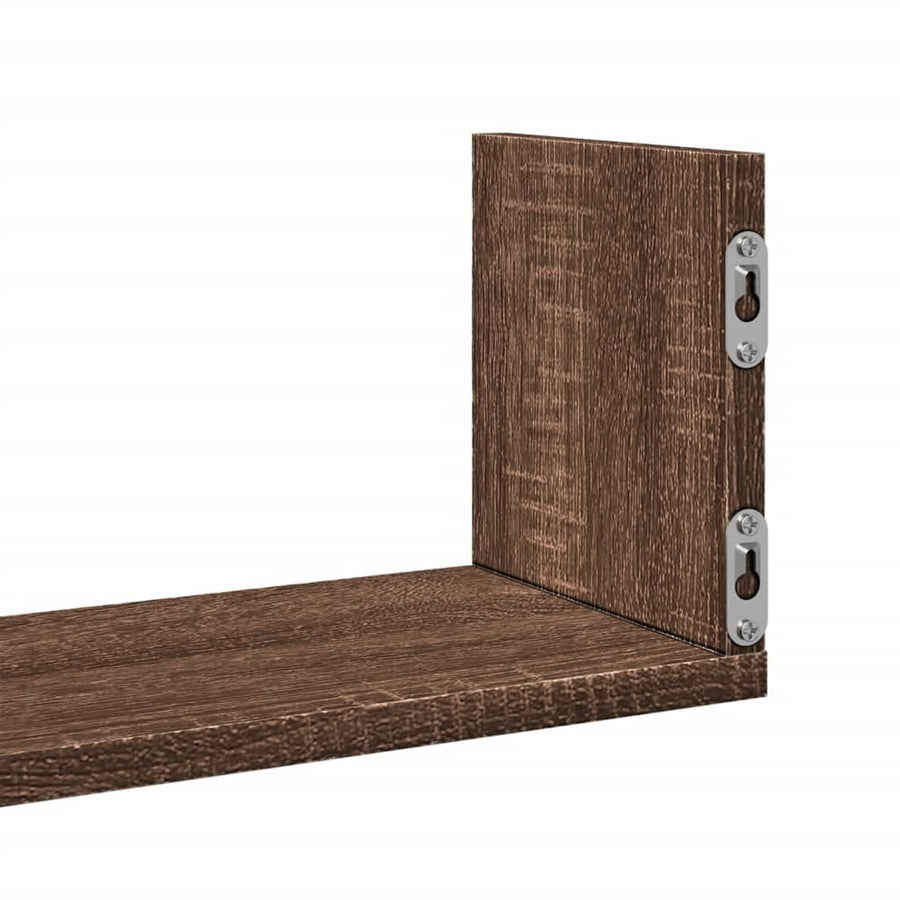 Wandschappen 3 st 58x18x18 cm bewerkt hout bruin eikenkleurig