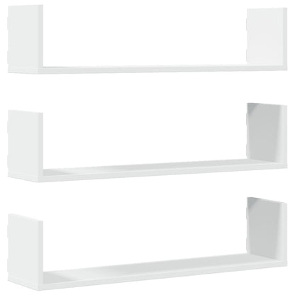 Wandschappen 3 st 80x18x18 cm bewerkt hout wit