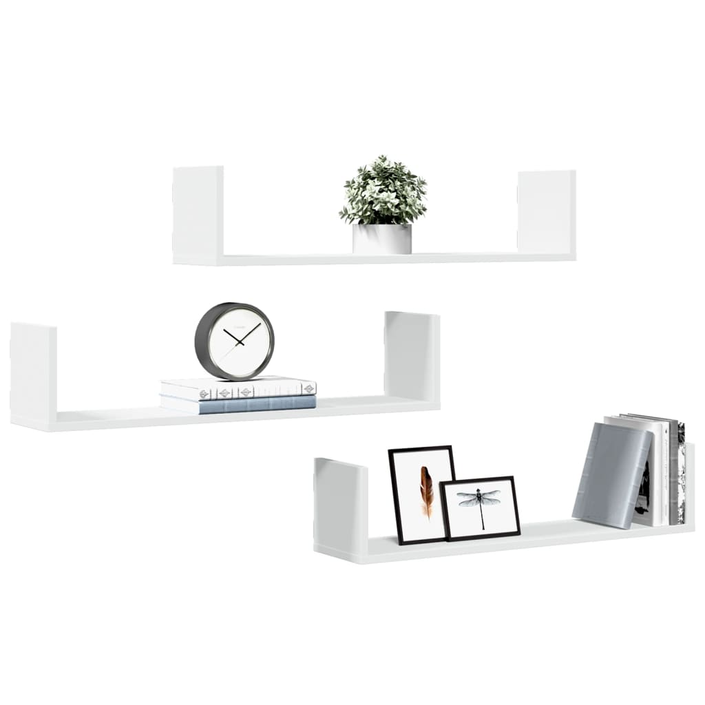 Wandschappen 3 st 80x18x18 cm bewerkt hout wit