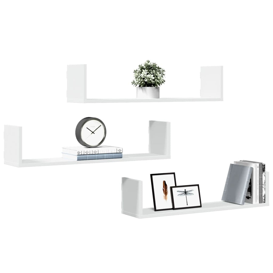 Wandschappen 3 st 80x18x18 cm bewerkt hout wit