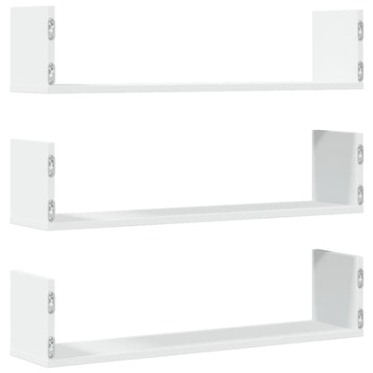 Wandschappen 3 st 80x18x18 cm bewerkt hout wit