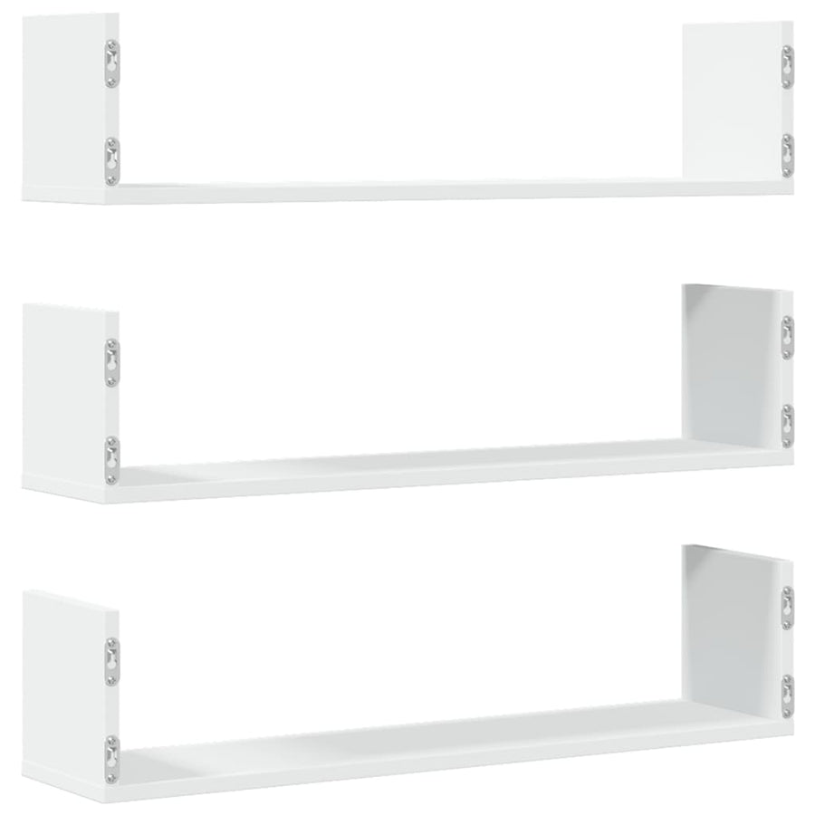 Wandschappen 3 st 80x18x18 cm bewerkt hout wit