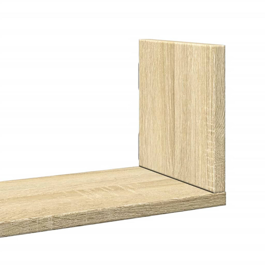 Wandschappen 3 st 80x18x18 cm bewerkt hout sonoma eikenkleurig