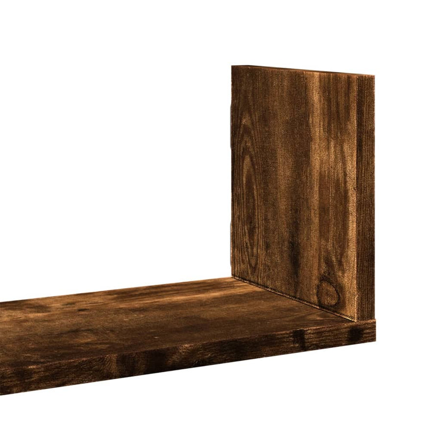 Wandschappen 3 st 80x18x18 cm bewerkt hout gerookt eikenkleurig