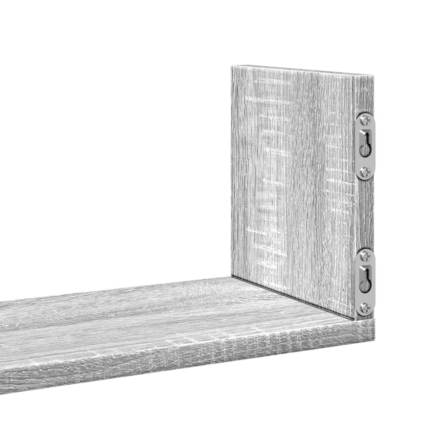 Wandschappen 3 st 80x18x18 cm bewerkt hout grijs sonoma eiken