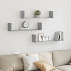 Wandplanken 3 st 80x18x18 cm grijs sonoma eiken