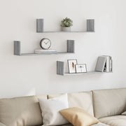 Wandplanken 3 st 80x18x18 cm grijs sonoma eiken
