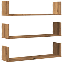 Wandschappen 3 st 80x18x18 cm bewerkt hout artisanaal eiken