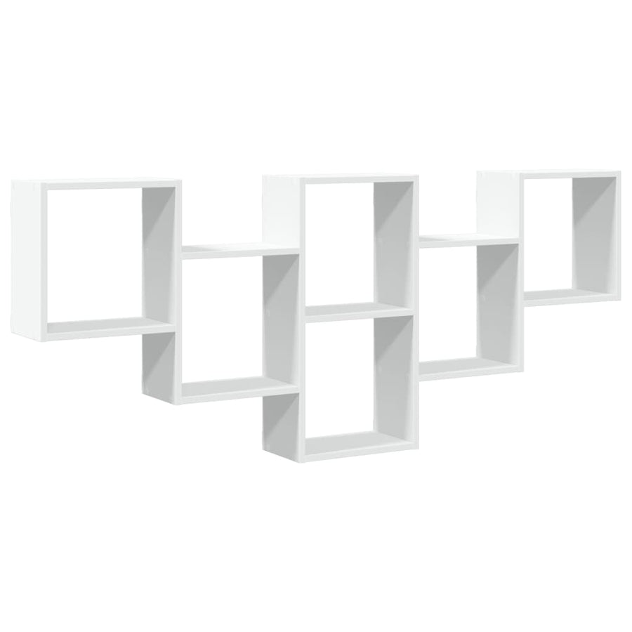 Wandschap 159x18x66 cm bewerkt hout wit