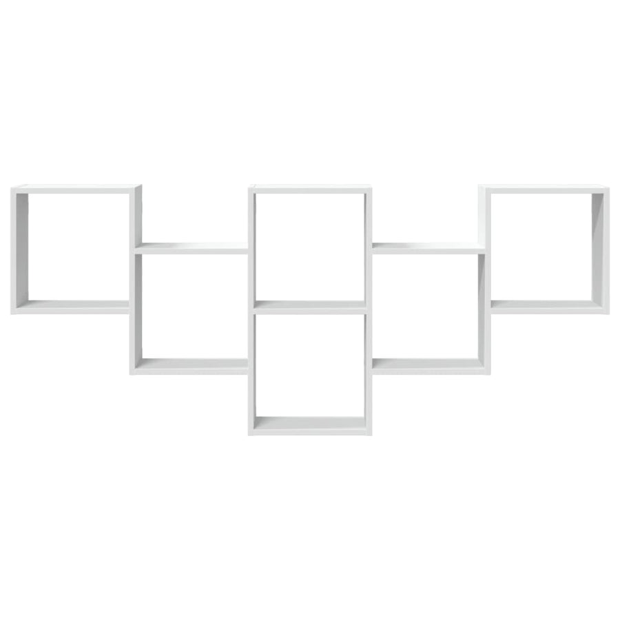 Wandschap 159x18x66 cm bewerkt hout wit