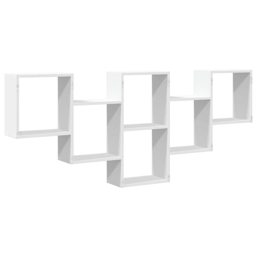 Wandschap 159x18x66 cm bewerkt hout wit