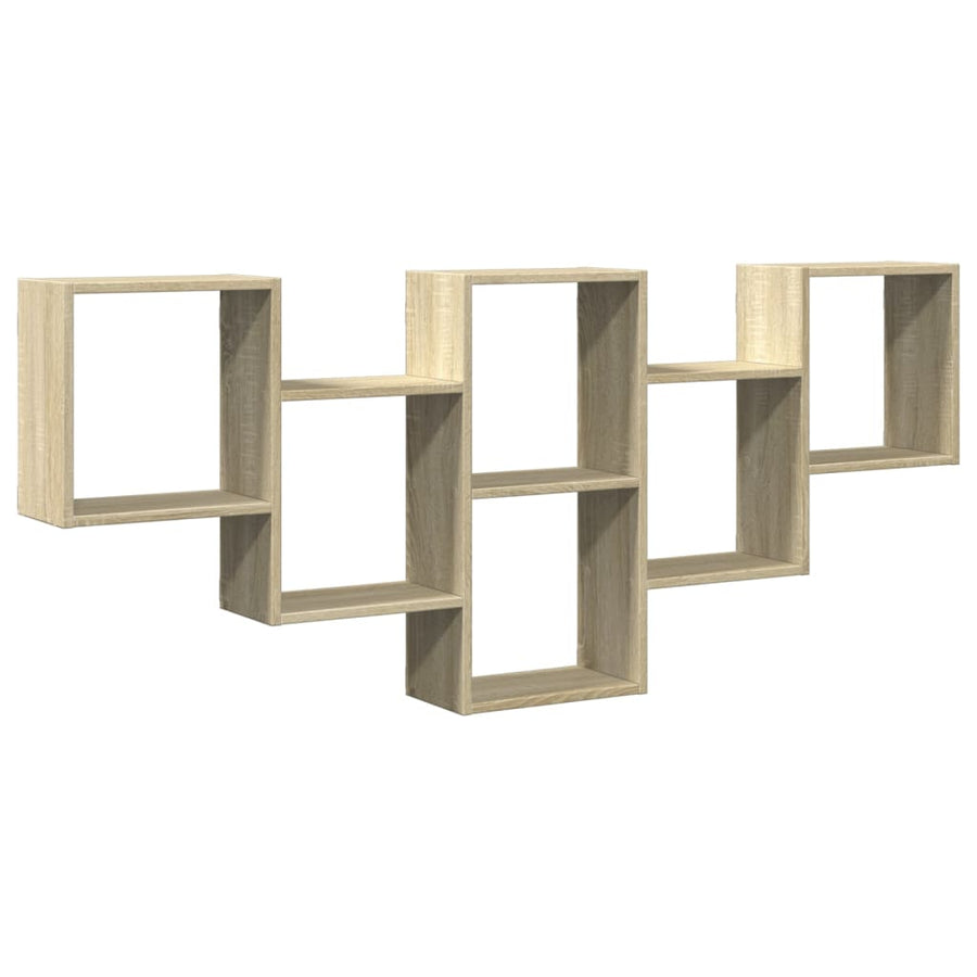 Wandschap 159x18x66 cm bewerkt hout sonoma eikenkleurig
