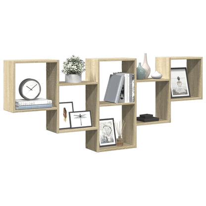Wandschap 159x18x66 cm bewerkt hout sonoma eikenkleurig