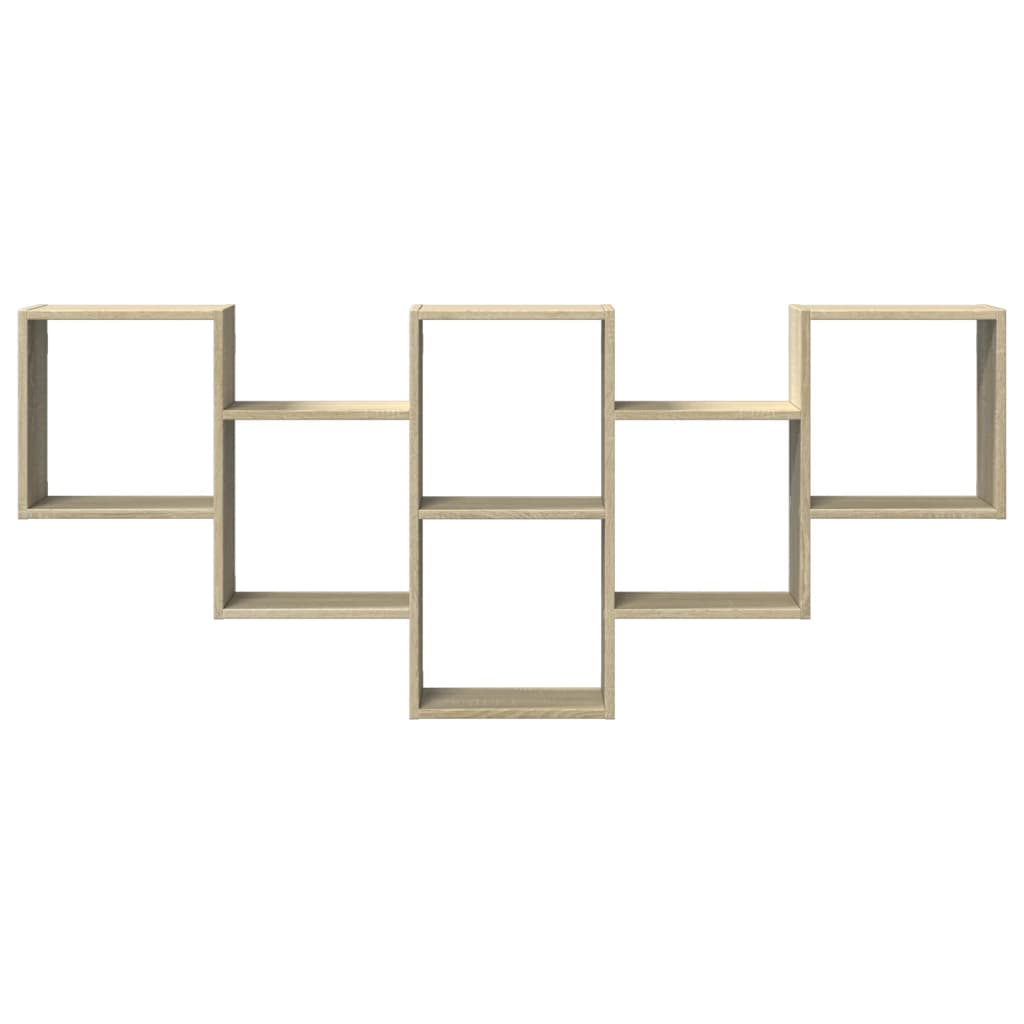Wandschap 159x18x66 cm bewerkt hout sonoma eikenkleurig