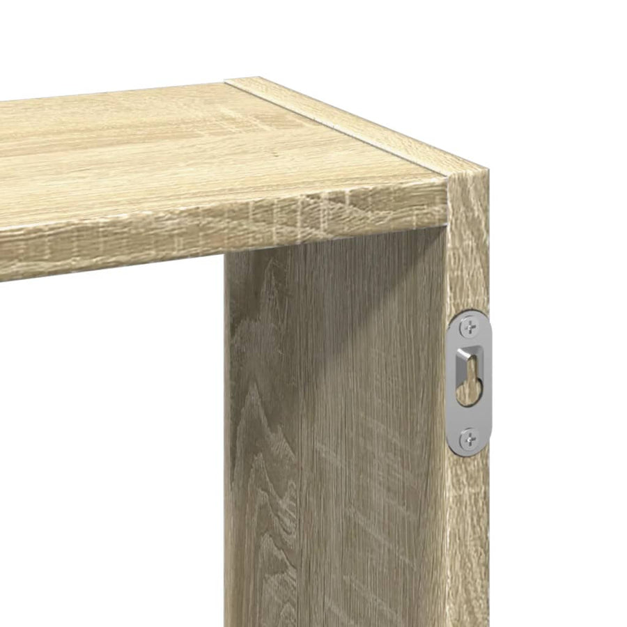 Wandschap 159x18x66 cm bewerkt hout sonoma eikenkleurig