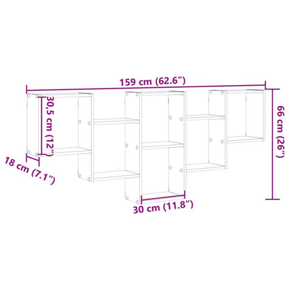 Wandschap 159x18x66 cm bewerkt hout sonoma eikenkleurig
