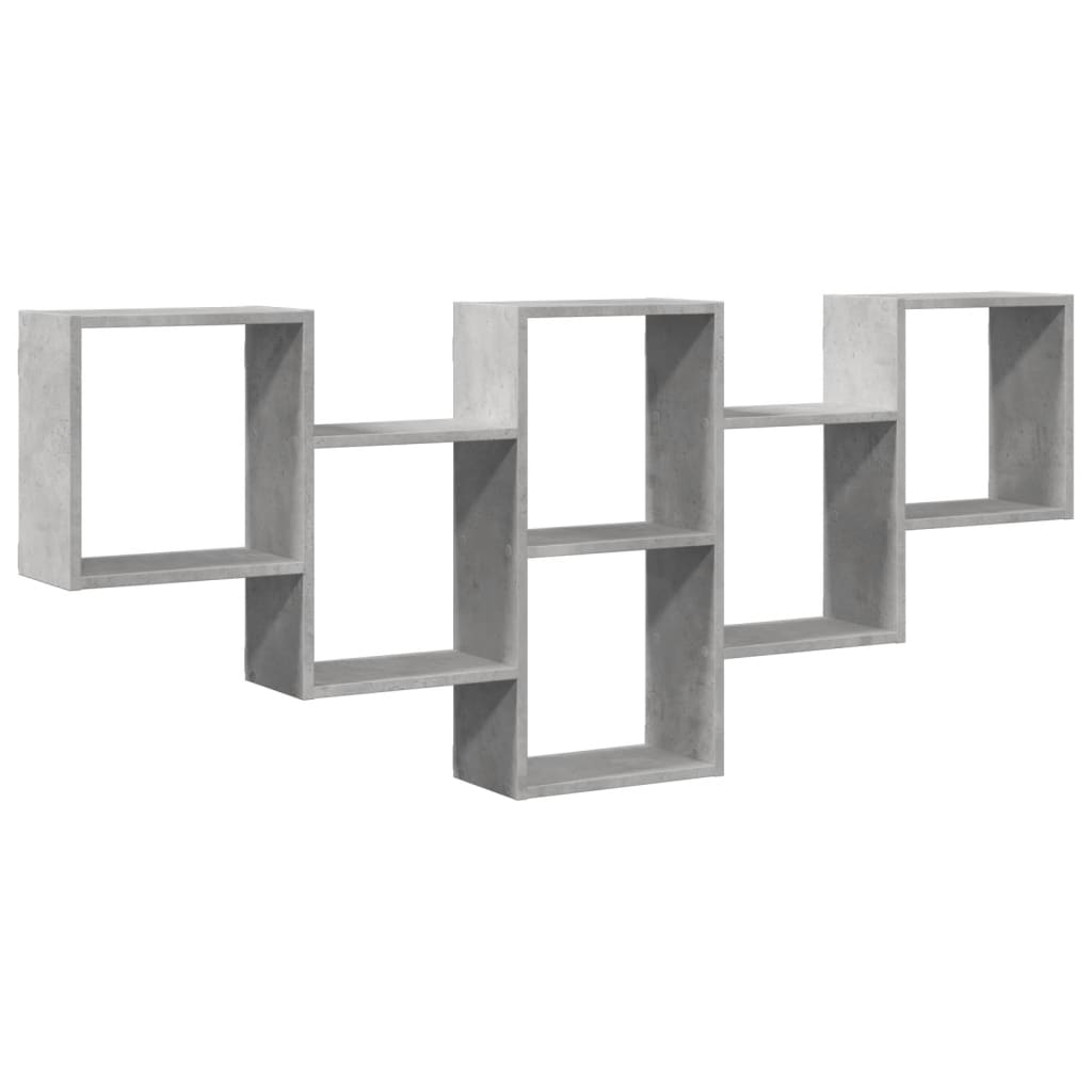 Wandschap 159x18x66 cm bewerkt hout betongrijs