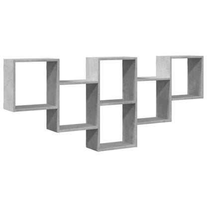 Wandschap 159x18x66 cm bewerkt hout betongrijs