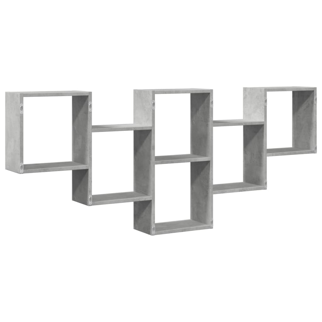Wandschap 159x18x66 cm bewerkt hout betongrijs