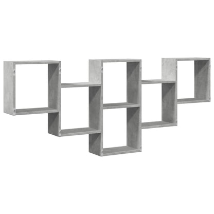 Wandschap 159x18x66 cm bewerkt hout betongrijs