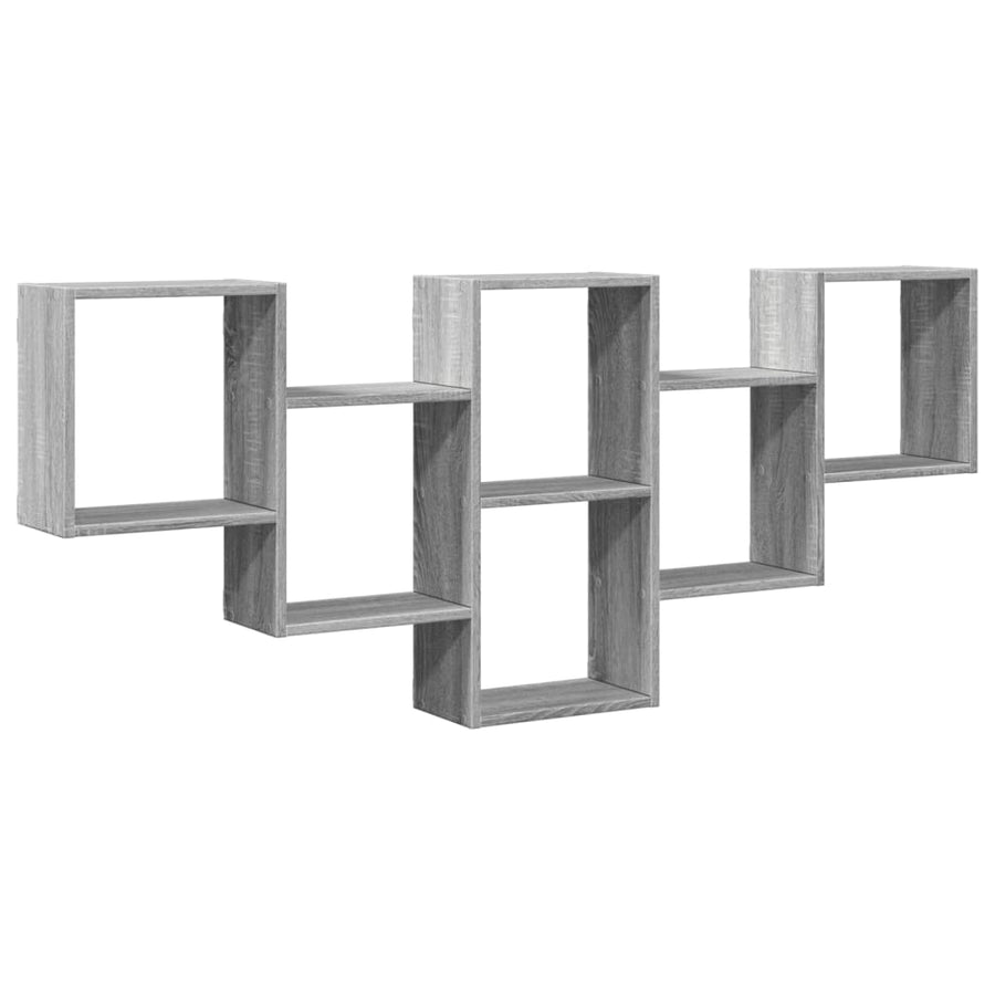 Wandschap 159x18x66 cm bewerkt hout grijs sonoma eikenkleurig