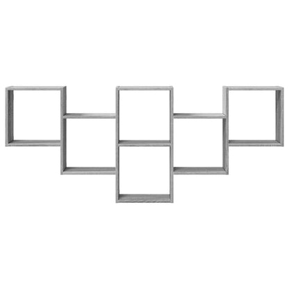 Wandschap 159x18x66 cm bewerkt hout grijs sonoma eikenkleurig