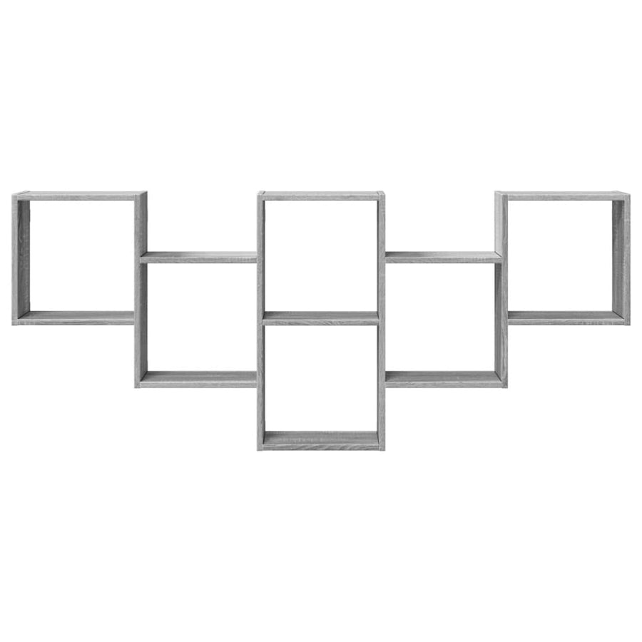 Wandschap 159x18x66 cm bewerkt hout grijs sonoma eikenkleurig