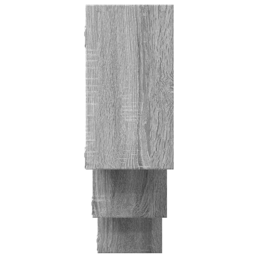 Wandschap 159x18x66 cm bewerkt hout grijs sonoma eikenkleurig