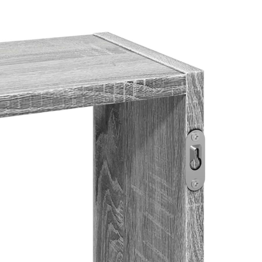 Wandschap 159x18x66 cm bewerkt hout grijs sonoma eikenkleurig