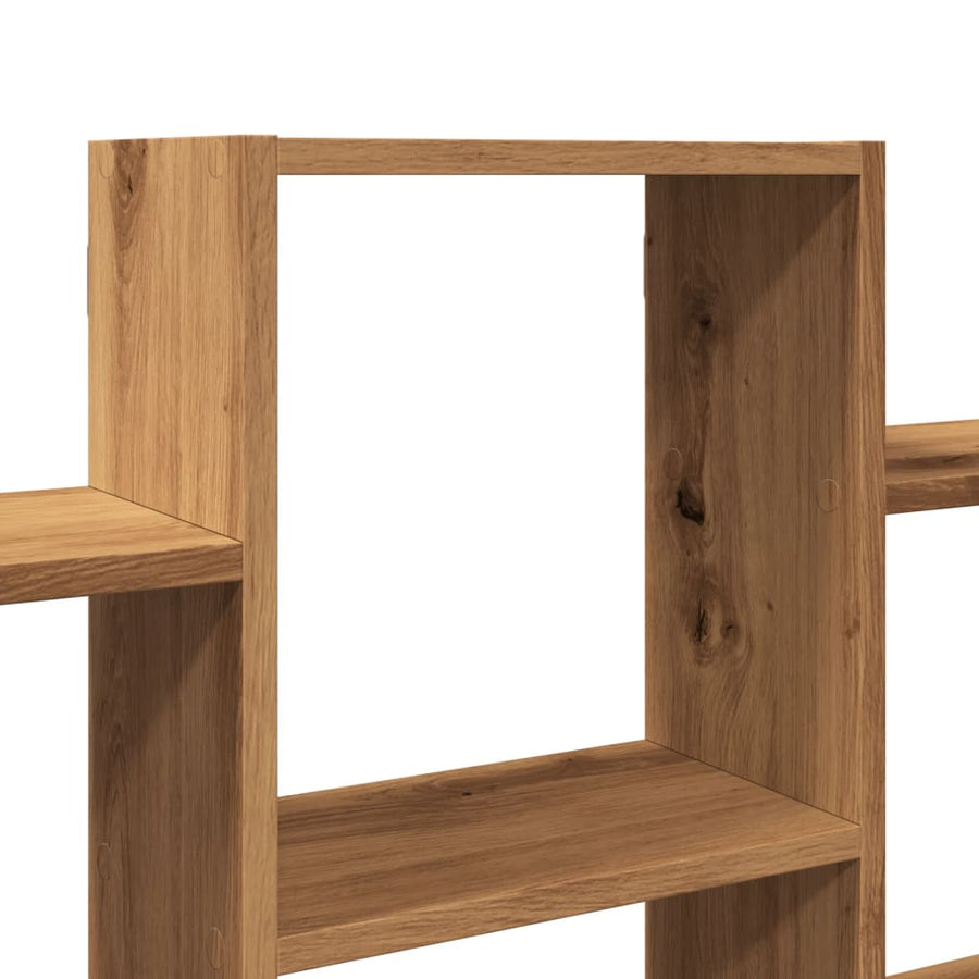 Wandschap 159x18x66 cm bewerkt hout artisanaal eikenkleurig
