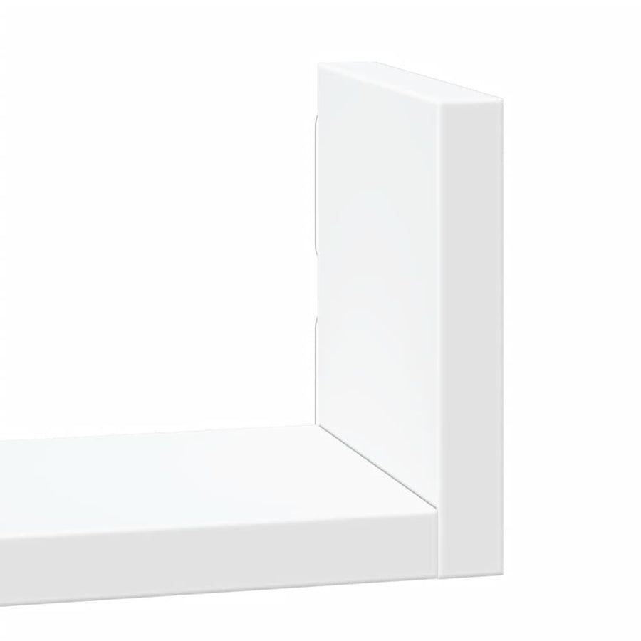 Wandschappen 3 st bewerkt hout wit
