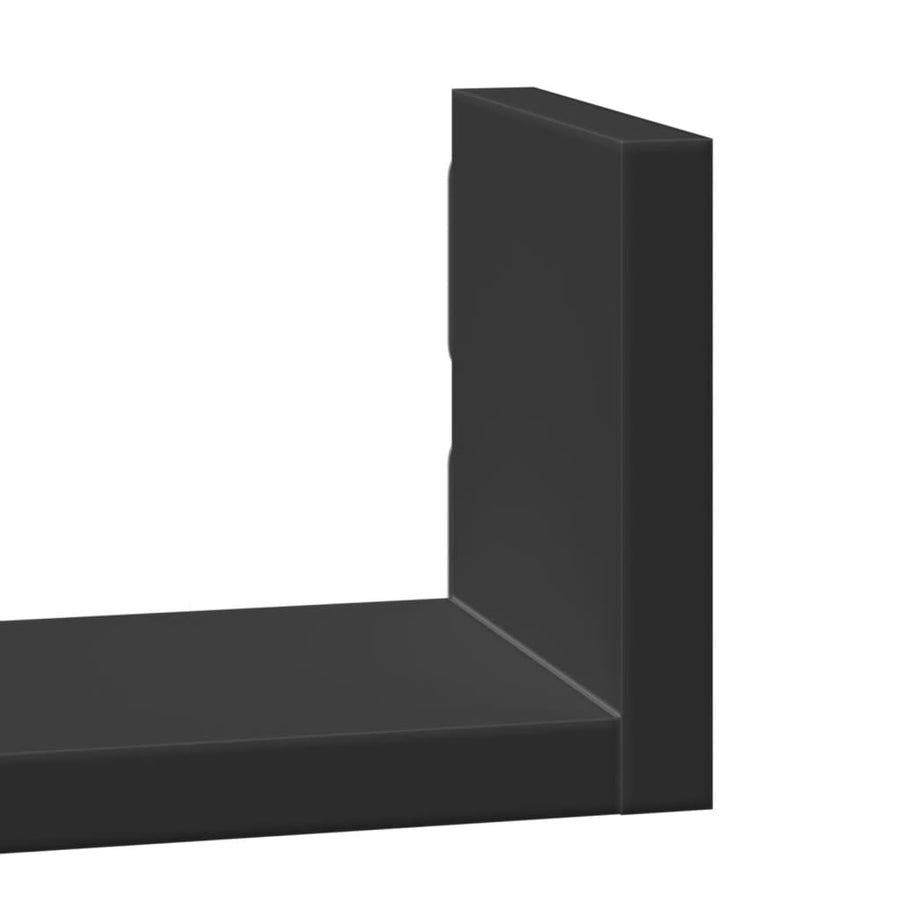 Wandschappen 3 st bewerkt hout zwart