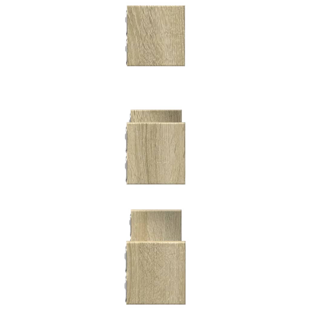 Wandschappen 3 st bewerkt hout sonoma eikenkleurig
