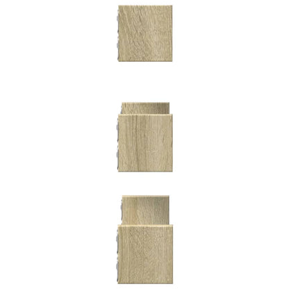 Wandschappen 3 st bewerkt hout sonoma eikenkleurig