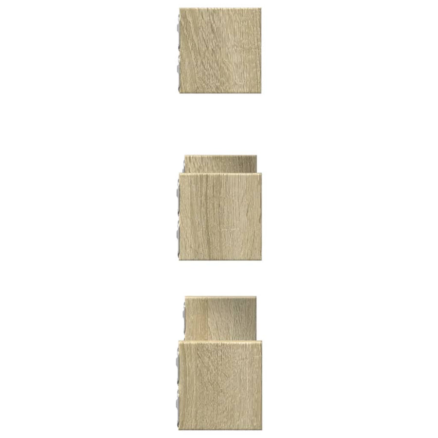 Wandschappen 3 st bewerkt hout sonoma eikenkleurig