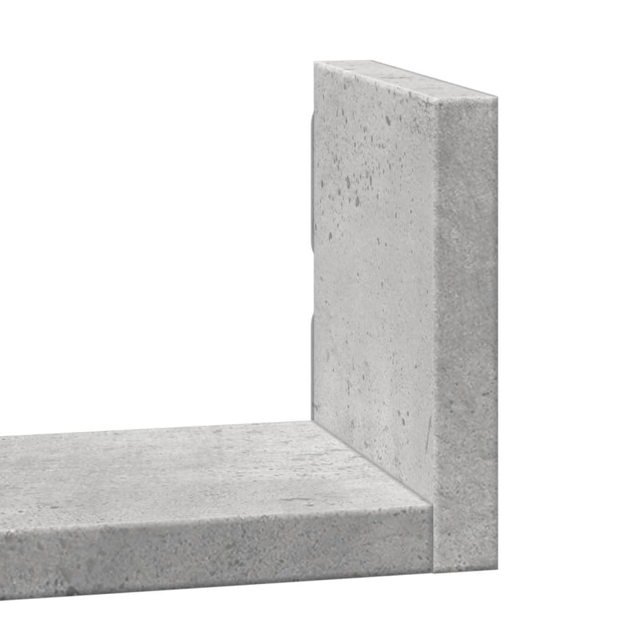 Wandschappen 3 st bewerkt hout betongrijs